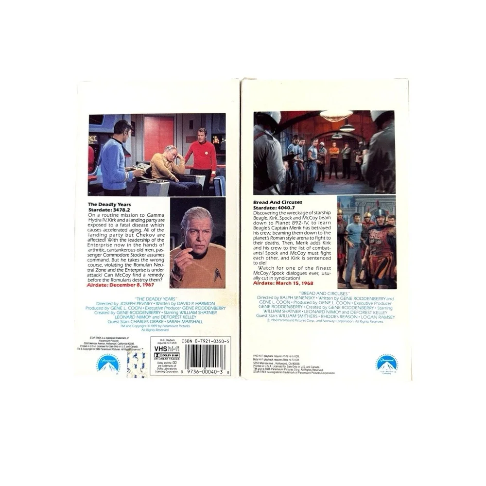 Lot of 11 Star Trek: The Original and Uncut TV Series Episodes VHS Tapes EUC